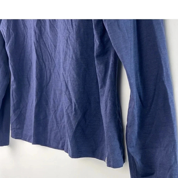 Figs Merino Wool Mock Neck Pull-On Underscrub Top Long Sleeve Size M Navy Blue - Picture 5 of 9